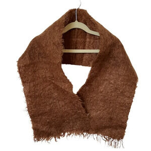 Vintage 50s  60s Simpsons Heather-Brae Mohair Wool Brown Scarf